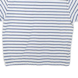 POLO RALPH LAUREN Womens White & Navy Blue Striped Short Sleeve Polo Shirt M
