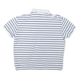POLO RALPH LAUREN Womens White & Navy Blue Striped Short Sleeve Polo Shirt M