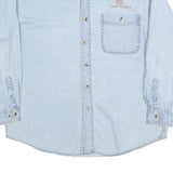 LEE Mens Blue Denim Shirt L Cotton Button Pocket Casual Lightweight