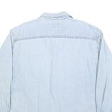 LEE Mens Blue Denim Shirt L Cotton Button Pocket Casual Lightweight