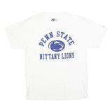 RUSSELL ATHLETIC Mens White Penn State Nittany Lions Graphic T-Shirt M Short