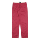 S MAX MARA Womens Cotton Blend Red Regular Straight Trousers W30 L32 Stylish