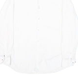 BOSS Mens White Plain Cotton Blend Shirt M Classic Formal Button Collar