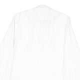 BOSS Mens White Plain Cotton Blend Shirt M Classic Formal Button Collar
