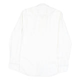 BOSS Mens White Plain Cotton Blend Shirt M Classic Formal Button Collar