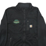 CARHARTT Mens Black Workwear Polyester Zip Jacket L Plain Durable