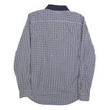 ARMANI EXCHANGE Mens Blue & White Check Shirt M Cotton Blend Casual Long Sleeve