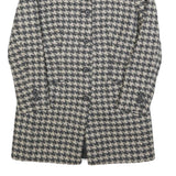 Womens Black & White Houndstooth Button Jacket S Woven Classic Tailored