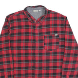 VANS Mens Red & Black Check Shirt L Long Sleeve Cotton Blend Button Collar