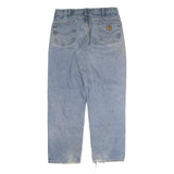 CARHARTT Mens Regular Fit Jeans Blue Denim Zip W38 L32 Classic Cotton Casual
