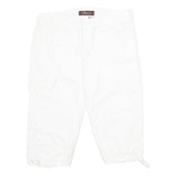 JOYOUS Womens White Cargo Shorts UK 10 W32 Cotton Blend Casual Pockets