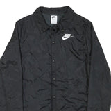NIKE Boys Black L Performance Jacket Polyester Blend Button Closure Quilted