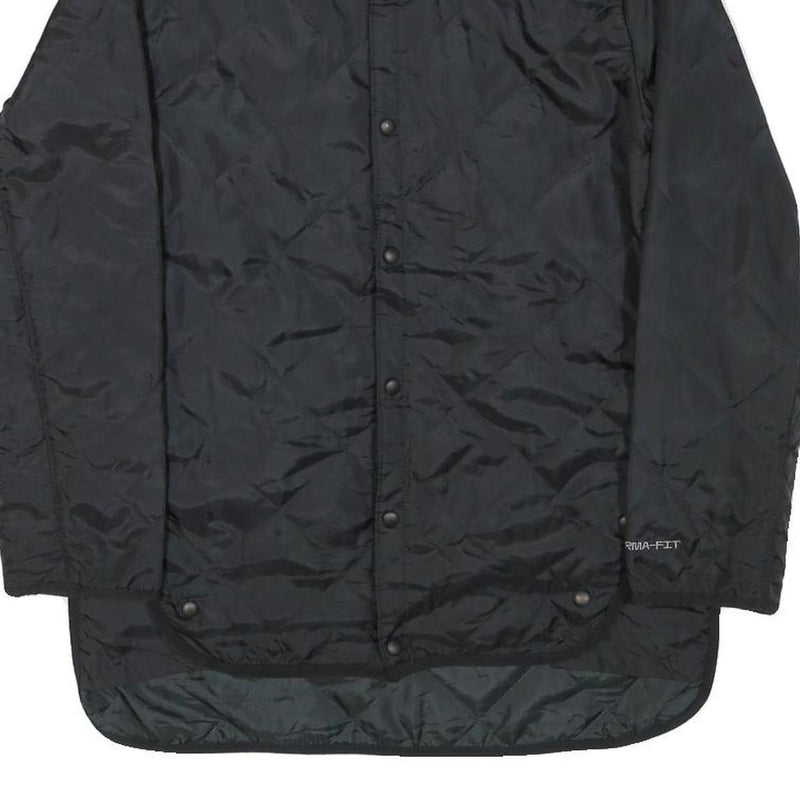 NIKE Boys Black L Performance Jacket Polyester Blend Button Closure Quilted