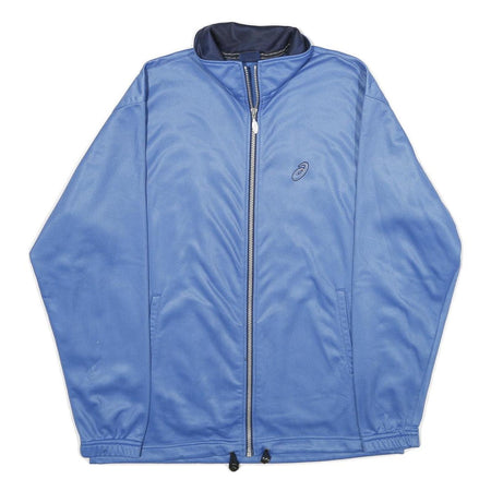 ASICS Mens Blue Jacket M Polyester Plain Zip Casual Sportswear Lightweight