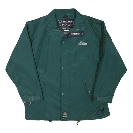 ANAPURNA Womens Green Jacket L Polyester Blend Plain Zip Outdoor Lightweight
