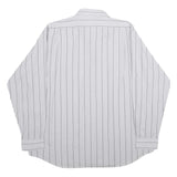 Mens White & Black Striped Casual Shirt 2XL Cotton Blend Classic Comfort