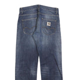 CARHARTT Mens Relaxed Blue Denim Jeans W32 L32 Workwear Casual Zip Closure