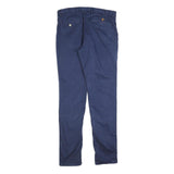 MASSIMO DUTTI Womens Cotton Blend Navy Regular Leg Trousers W34 L34 Casual