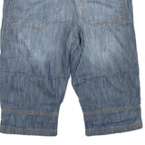 Mens Blue Denim Casual Shorts L W38 Cotton Blend Comfortable Fit Pocketed