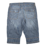 Mens Blue Denim Casual Shorts L W38 Cotton Blend Comfortable Fit Pocketed