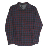 VANS Mens Blue & Maroon Check Shirt M Cotton Blend Casual Long Sleeve