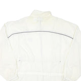 REEBOK Womens White Zip Up Jacket L Polyester Blend Plain Casual Activewear
