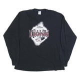 GILDAN Mens Black Lockhart Lions Baseball Graphic T-Shirt XL Long Sleeve Crew