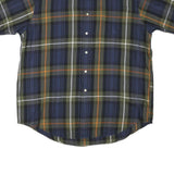 NAUTICA Mens Blue Green & Orange Check Shirt L Casual Button Down Cotton Blend