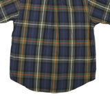 NAUTICA Mens Blue Green & Orange Check Shirt L Casual Button Down Cotton Blend