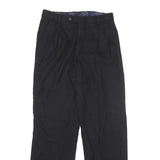 PAUL & SHARK Mens Wool Blend Black Regular Fit Straight Leg Trousers W27 L30