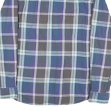 VANS Mens Blue Grey Plaid Shirt M Cotton Blend Long Sleeve Button Closure
