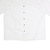 E&K Mens White Floral Polyester Shirt 2XL Short Sleeve Casual Button Shirt