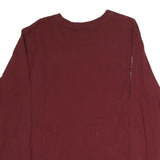 THE NORTH FACE Mens Maroon Long Sleeve Crew Neck T-Shirt M Logo Sleeve Print