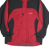 JACK WOLFSKIN Womens Red & Black Outdoor Jacket L Polyester Zip Hooded