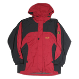 JACK WOLFSKIN Womens Red & Black Outdoor Jacket L Polyester Zip Hooded
