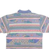 BELFE Mens Blue & Green Floral Short Sleeve Polo Shirt M Cotton Blend Jersey