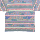 BELFE Mens Blue & Green Floral Short Sleeve Polo Shirt M Cotton Blend Jersey
