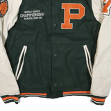 FSBN Mens Green & Cream World Series Championship Wool Blend Varsity Jacket XL