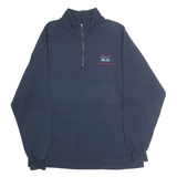 LEE Mens Navy Blue Half Zip Sweatshirt L Corporate Logo Casual Pullover