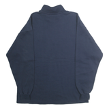 LEE Mens Navy Blue Half Zip Sweatshirt L Corporate Logo Casual Pullover