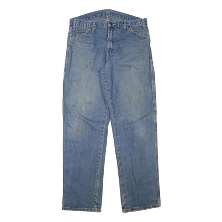 DICKIES Mens Jeans Blue Regular Straight Denim Medium W36 L34 Workwear