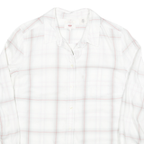 LEVI'S Womens White & Red Check Shirt M Classic Fit Cotton Blend Casual
