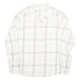 LEVI'S Womens White & Red Check Shirt M Classic Fit Cotton Blend Casual