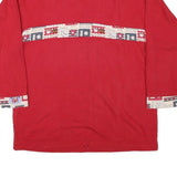 Mens Red Sweatshirt Cartoon Print Crew Neck M Casual Cotton Comfort