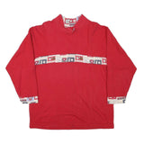 Mens Red Sweatshirt Cartoon Print Crew Neck M Casual Cotton Comfort