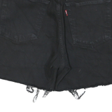 LEVI'S Womens Black Denim Cut-Off Shorts S W25 Casual Frayed Hem