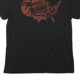 TRUE RELIGION Mens Black Graphic T-Shirt L Short Sleeve Crew Neck Cotton Blend