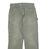 CARHARTT Mens Regular Olive Green Trousers W31 L30 Cotton Blend Zip Workwear