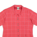 JACK WOLFSKIN Womens Red Check Shirt L Outdoor Travel Button-Up Lightweight
