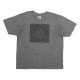 ADIDAS Mens Grey Graphic T-Shirt XL Short Sleeve Crew Neck Cotton Comfort